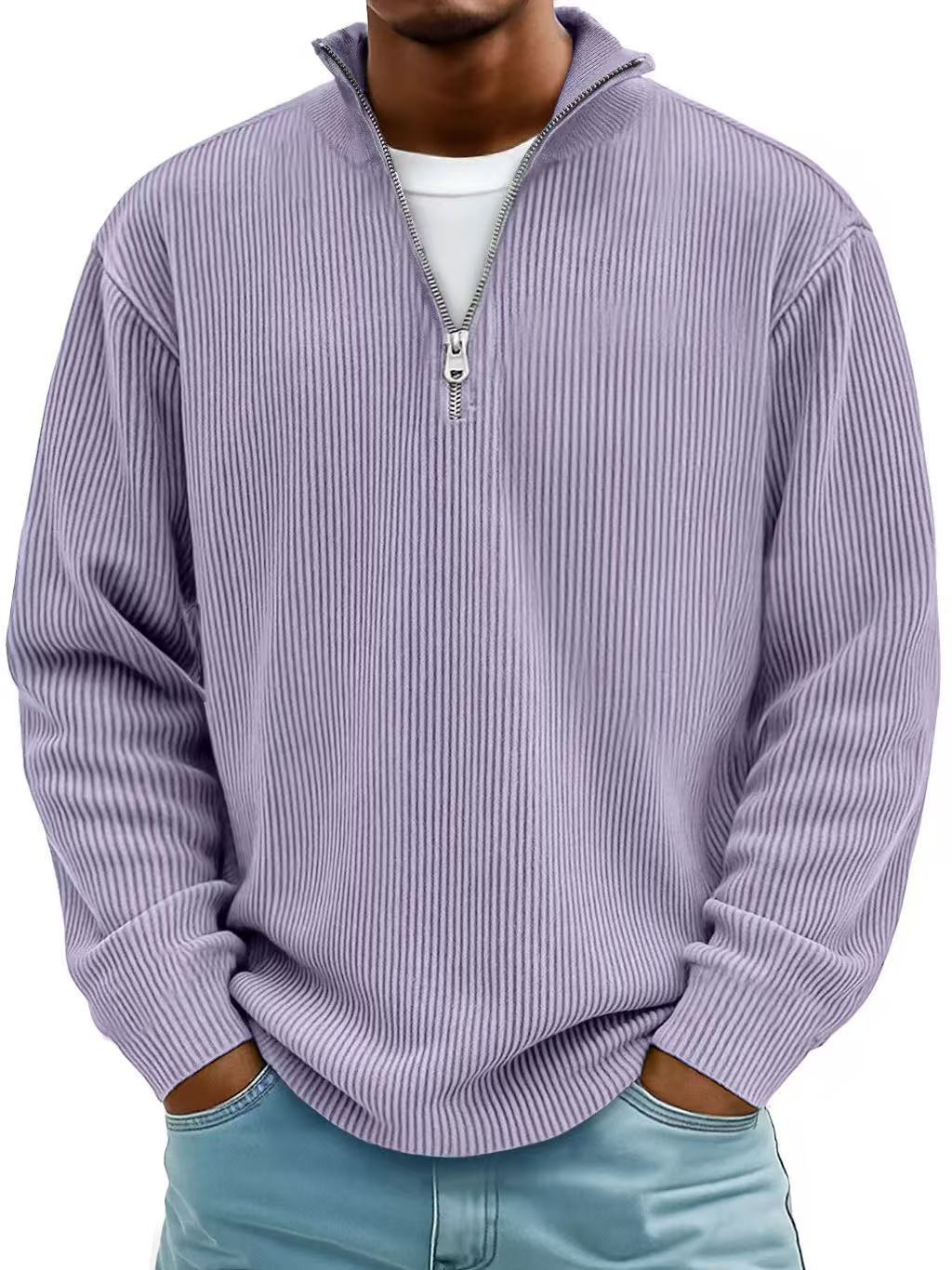 OmniKnit™ Ribbed Quarter-Zip Pullover | Men's Casual Sweater