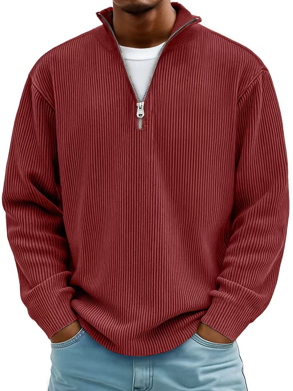 OmniKnit™ Ribbed Quarter-Zip Pullover | Men's Casual Sweater