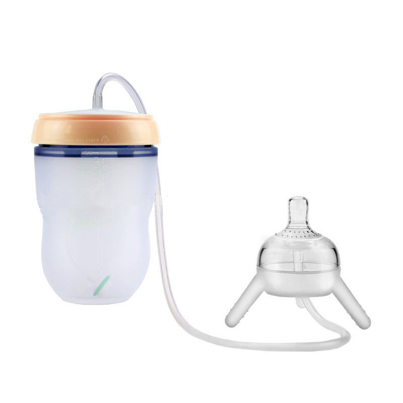 TinySip™ Hands-Free Feeding System | Self-Feeding Baby Bottle with Long Straw