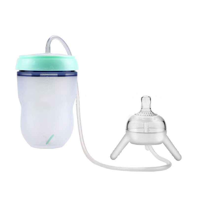 TinySip™ Hands-Free Feeding System | Self-Feeding Baby Bottle with Long Straw
