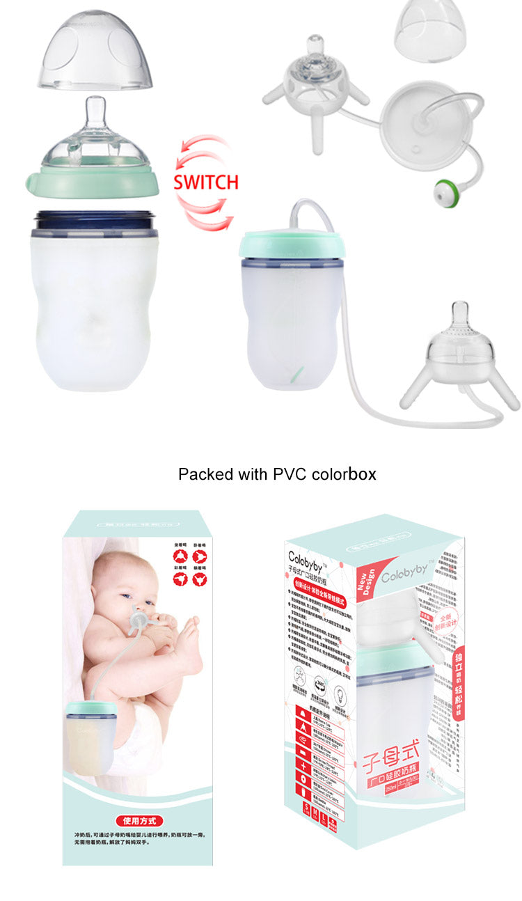TinySip™ Hands-Free Feeding System | Self-Feeding Baby Bottle with Long Straw