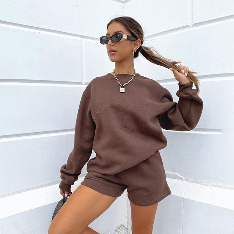 Venice Beach™ Monochromatic Lounge Set | Oversized Sweatshirt & Shorts