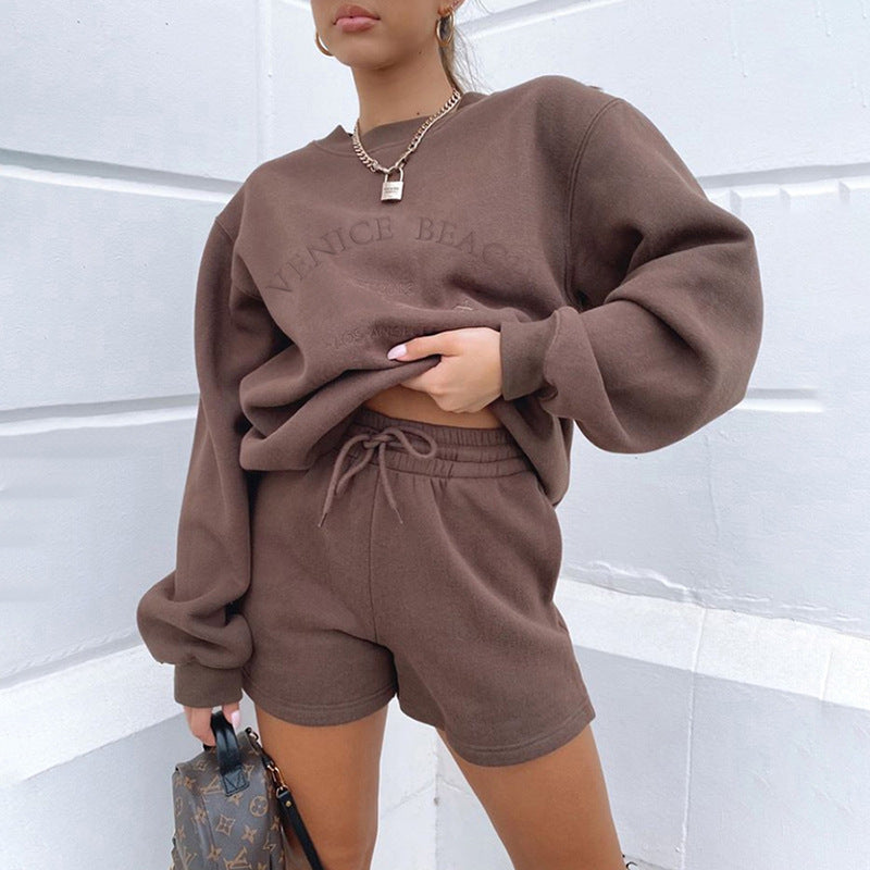 Venice Beach™ Monochromatic Lounge Set | Oversized Sweatshirt & Shorts