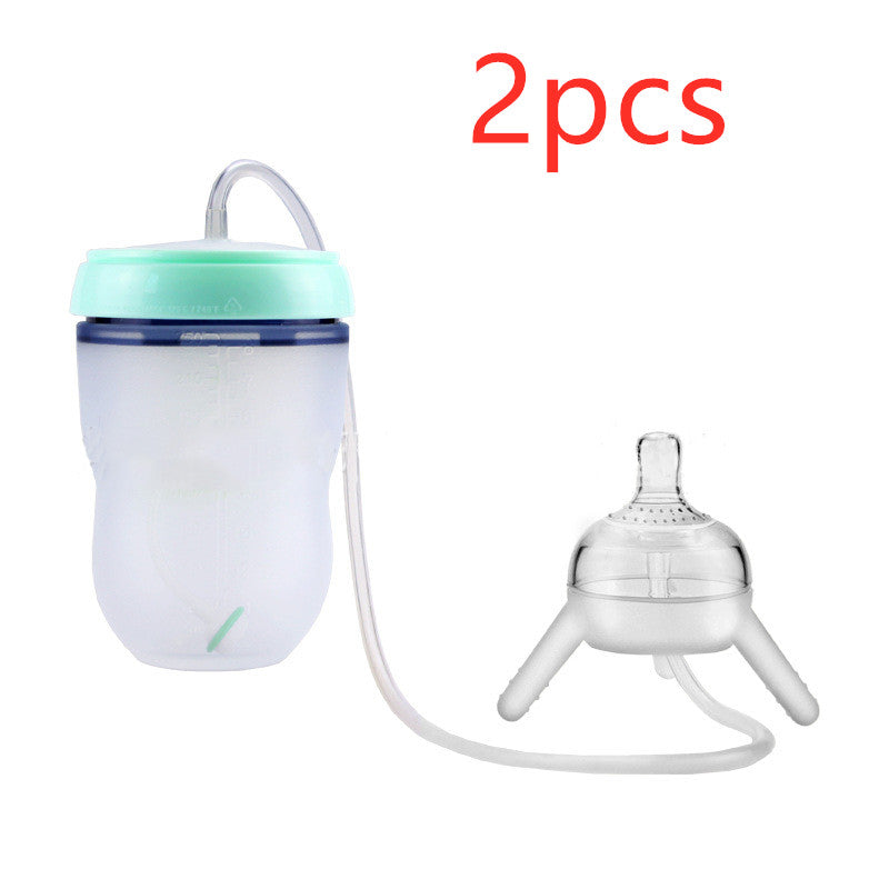 TinySip™ Hands-Free Feeding System | Self-Feeding Baby Bottle with Long Straw