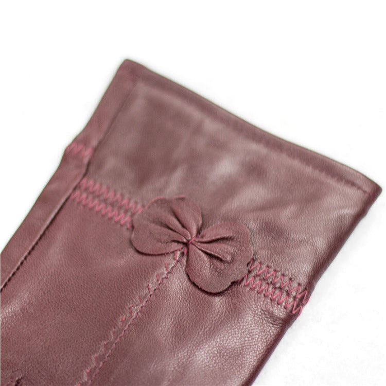 The Coquette Luxe™ | Slim-Fit Faux Leather Bow Detail Gloves
