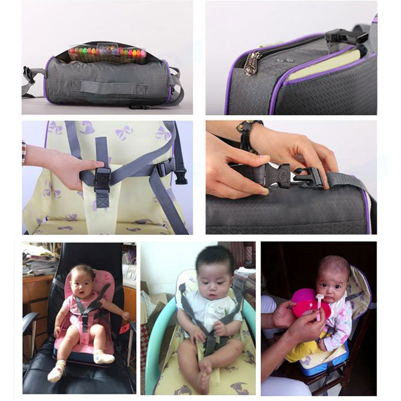 TinyDiner™ Patterned Travel Booster Seat | Foldable High Chair Harness