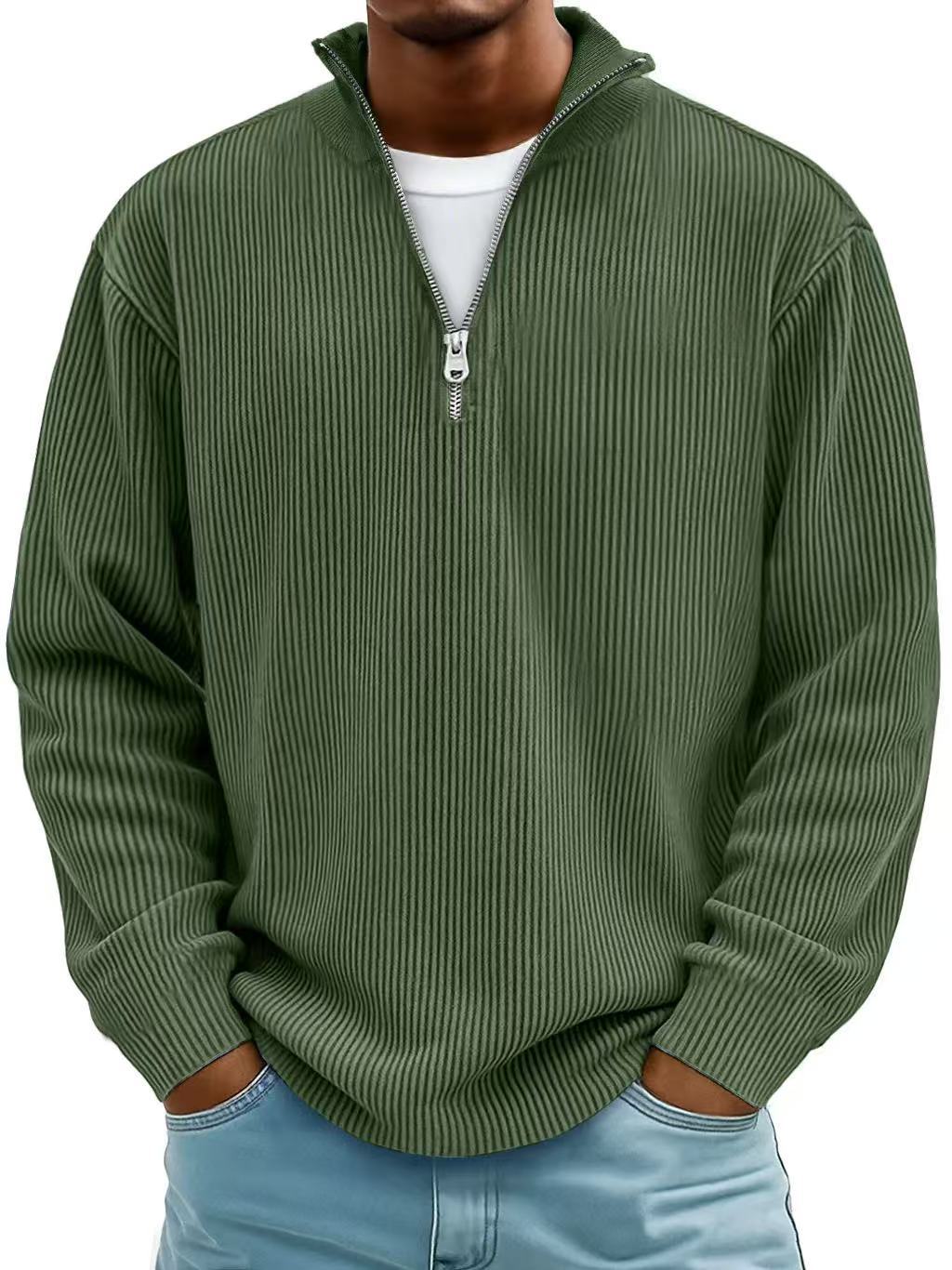 OmniKnit™ Ribbed Quarter-Zip Pullover | Men's Casual Sweater