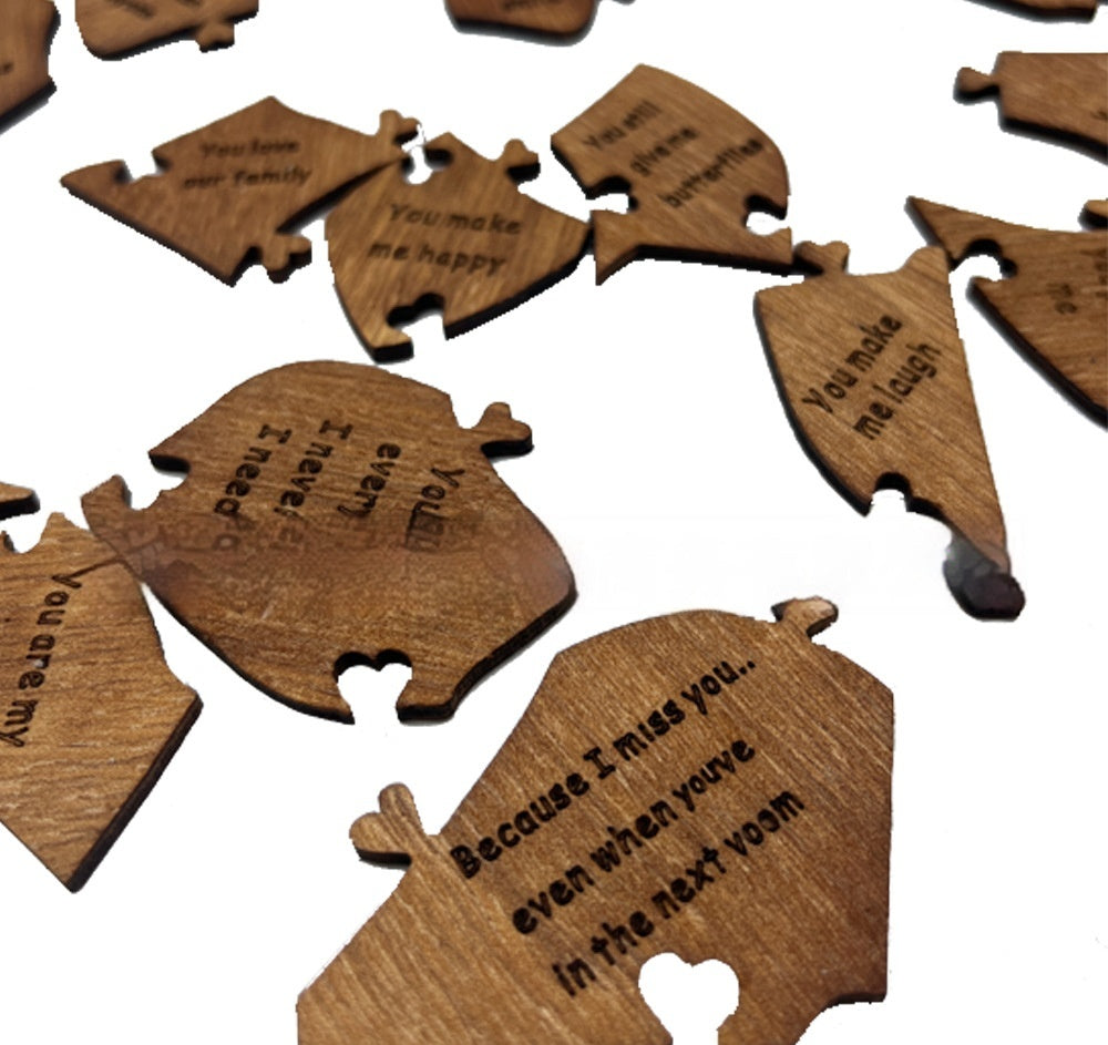 HeartLogic™ Heart-Shaped Wooden Puzzle | Viral "Reasons Why I Love You" Gift Set