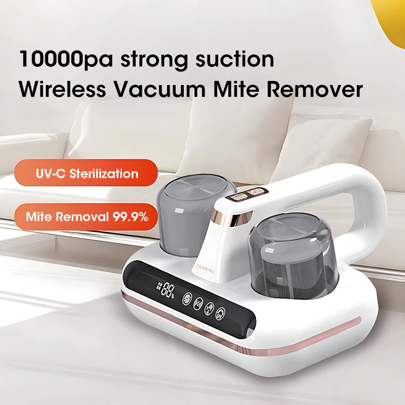 PureRest™ Wireless UV Bed Vacuum | Deep Clean Mite Remover