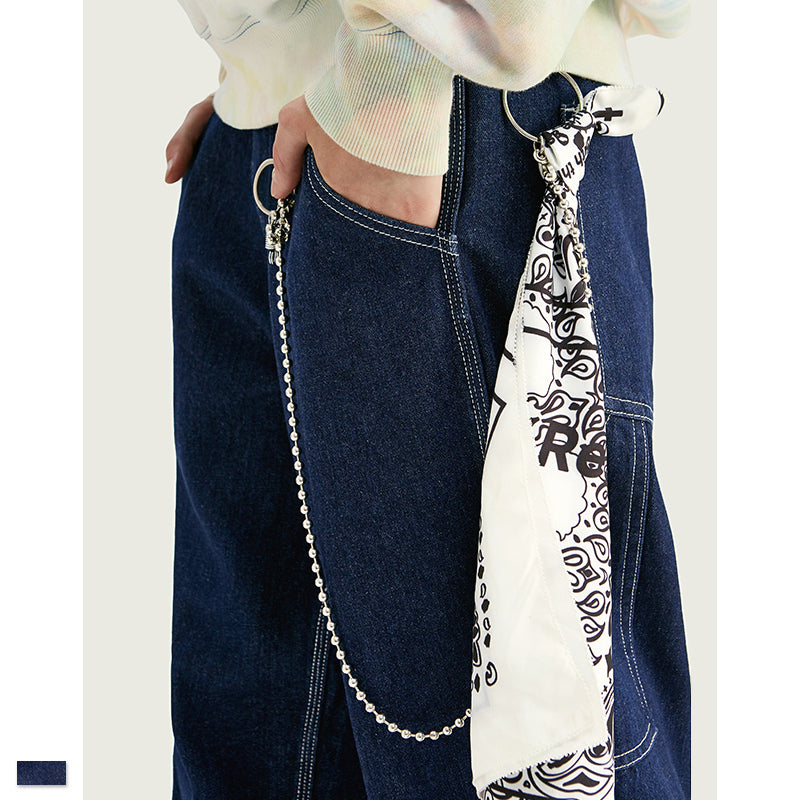 StreetStyle™ Wide Leg Contrast Stitch Denim Jeans | Baggy Skate Fit