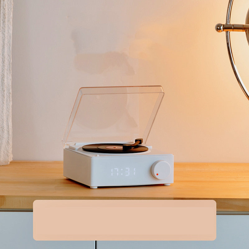 TimeTable™ Retro Vinyl Alarm Clock & Bluetooth Speaker | Matte Green Edition