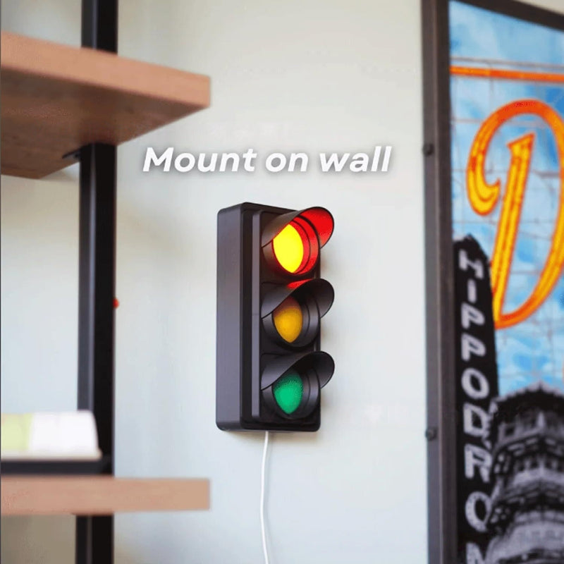 SignalFlow™ Retro Traffic Signal Lamp | Viral 3-Color Wall Mount Mood Light