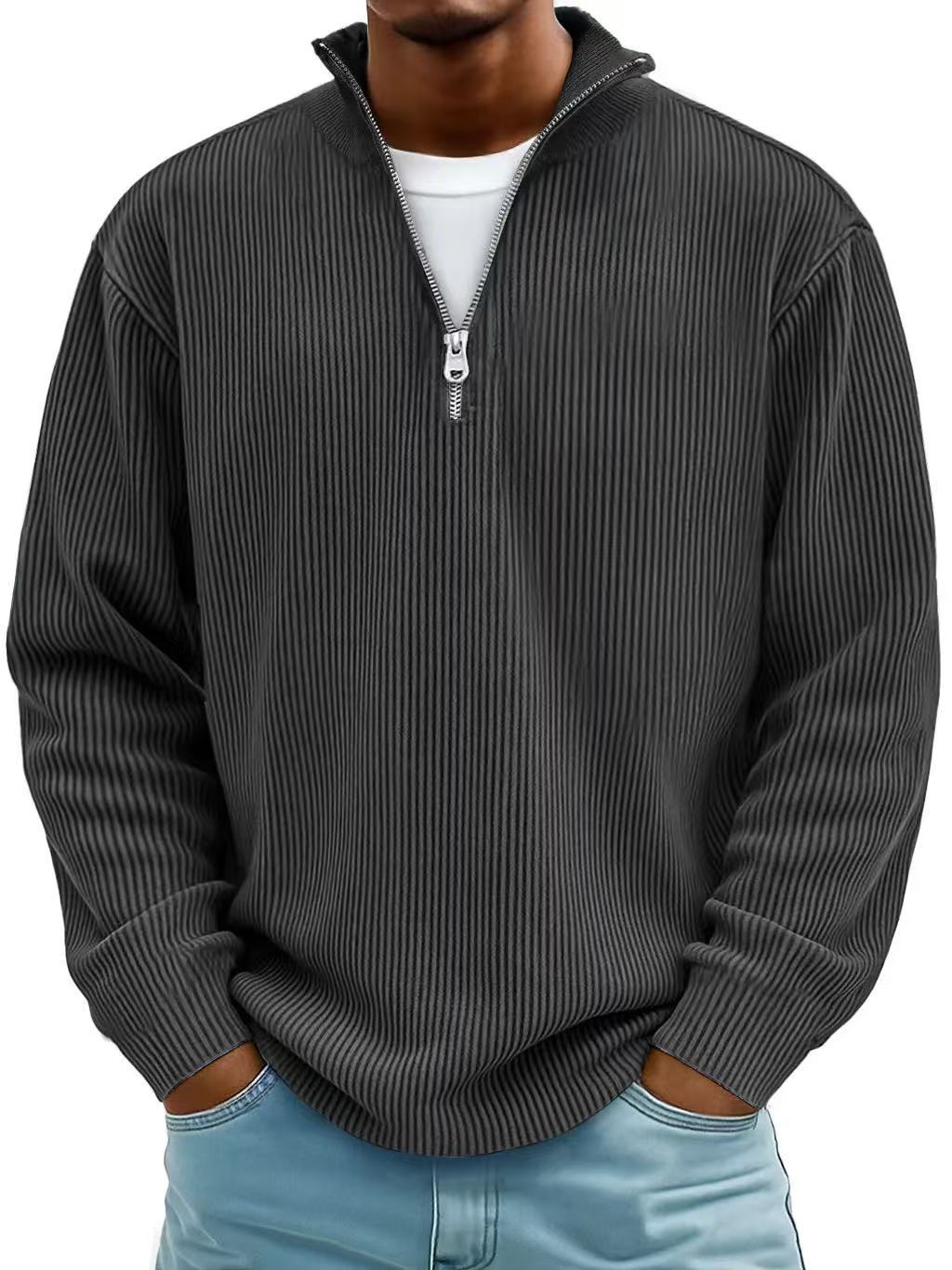 OmniKnit™ Ribbed Quarter-Zip Pullover | Men's Casual Sweater