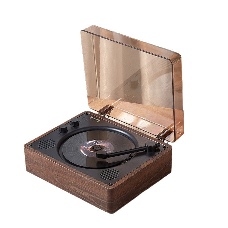 RetroSpin™ Desktop CD Player | Vintage Turntable Style with Built-in Speaker