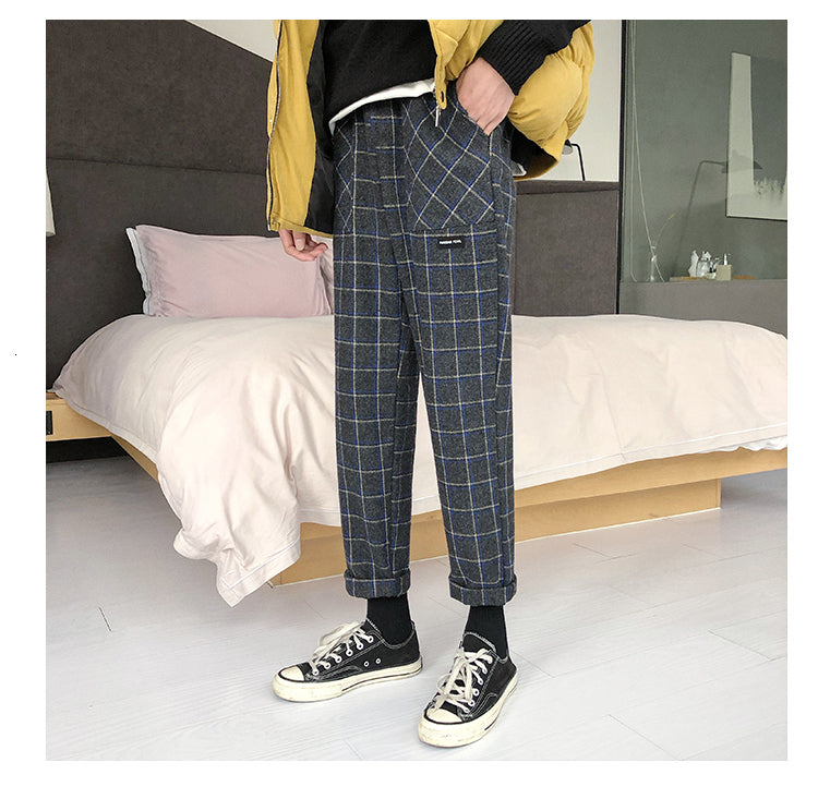 HeritageGrid™ Tapered Plaid Trousers | Dark Academia Smart Casual Pants