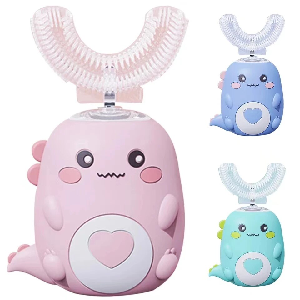 DinoSmile™ Ultrasonic U-Shaped Kids Toothbrush | 360° Automatic Cleaner