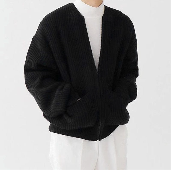 Heirloom Waffle-Knit Zip Cardigan | Premium Minimalist Layer