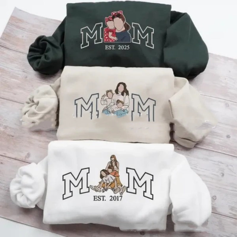 Legacy Portrait™ Custom Embroidered Mama Sweatshirt | Personalized Family Keepsake