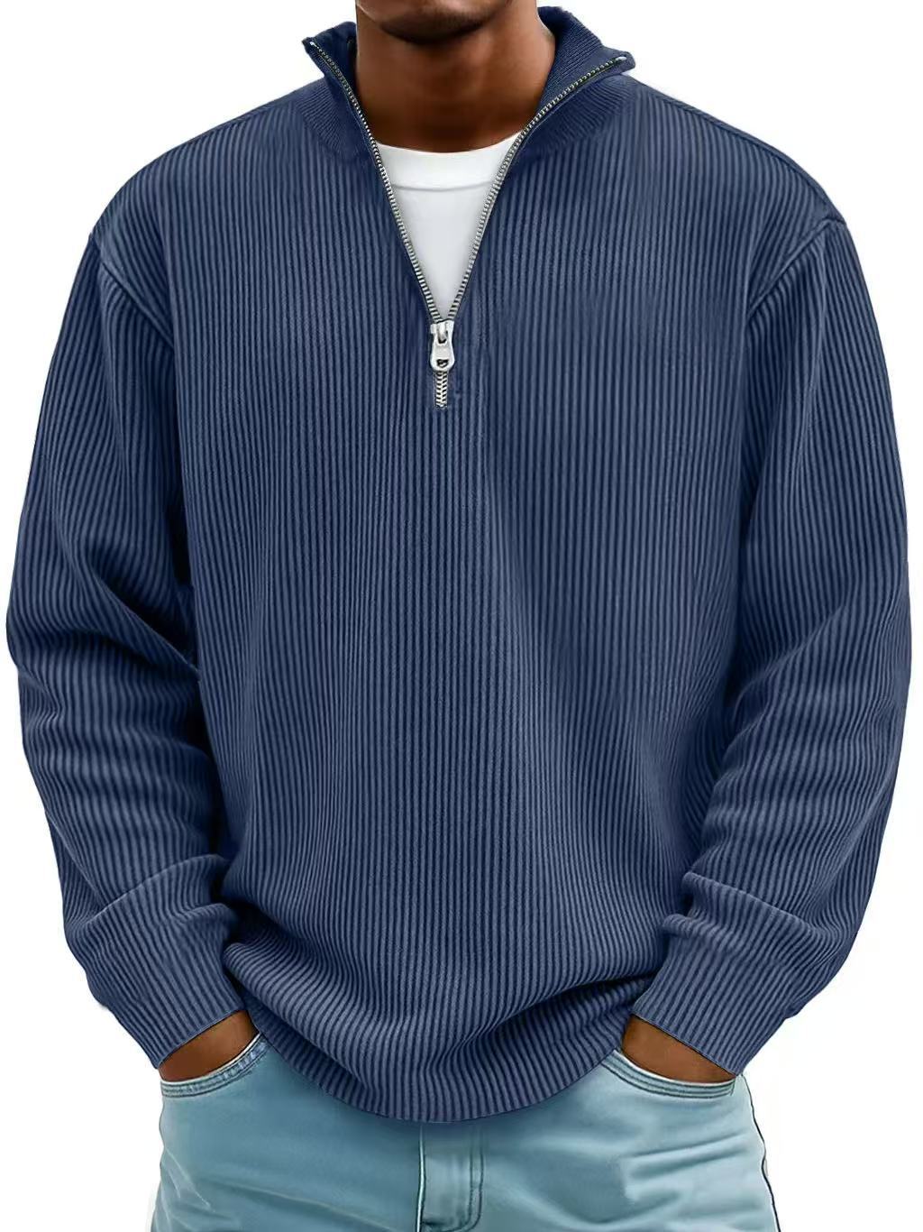 OmniKnit™ Ribbed Quarter-Zip Pullover | Men's Casual Sweater