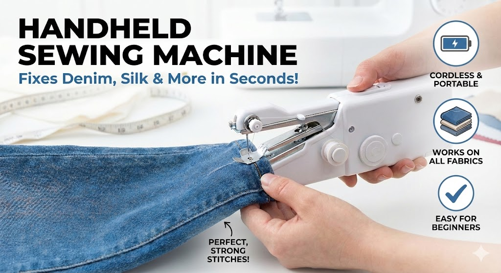 QuickStitch Handheld Cordless Sewing Machine | Instant Repairs On-The-Go