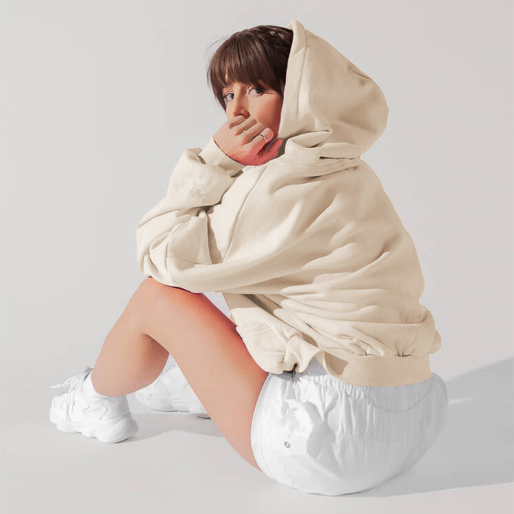 Cloud-Soft Cropped Full-Zip Hoodie | Ultra-Oversized Studio Layer