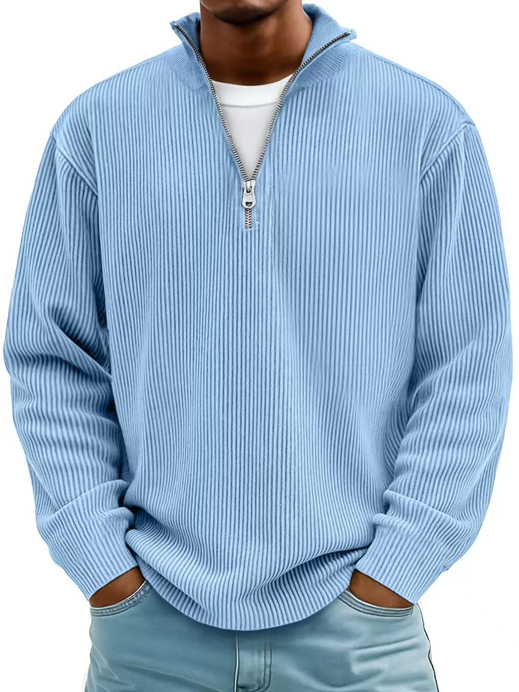 OmniKnit™ Ribbed Quarter-Zip Pullover | Men's Casual Sweater