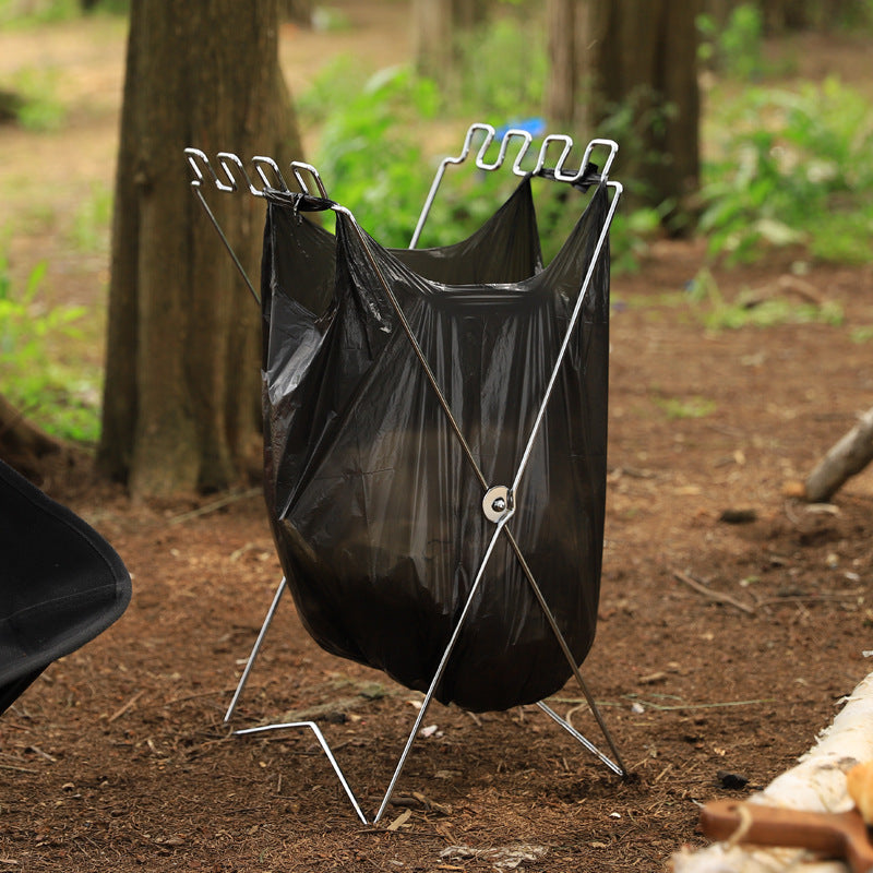 CampClean™ Foldable Trash Bag Stand | Portable Waste & Recycling Holder