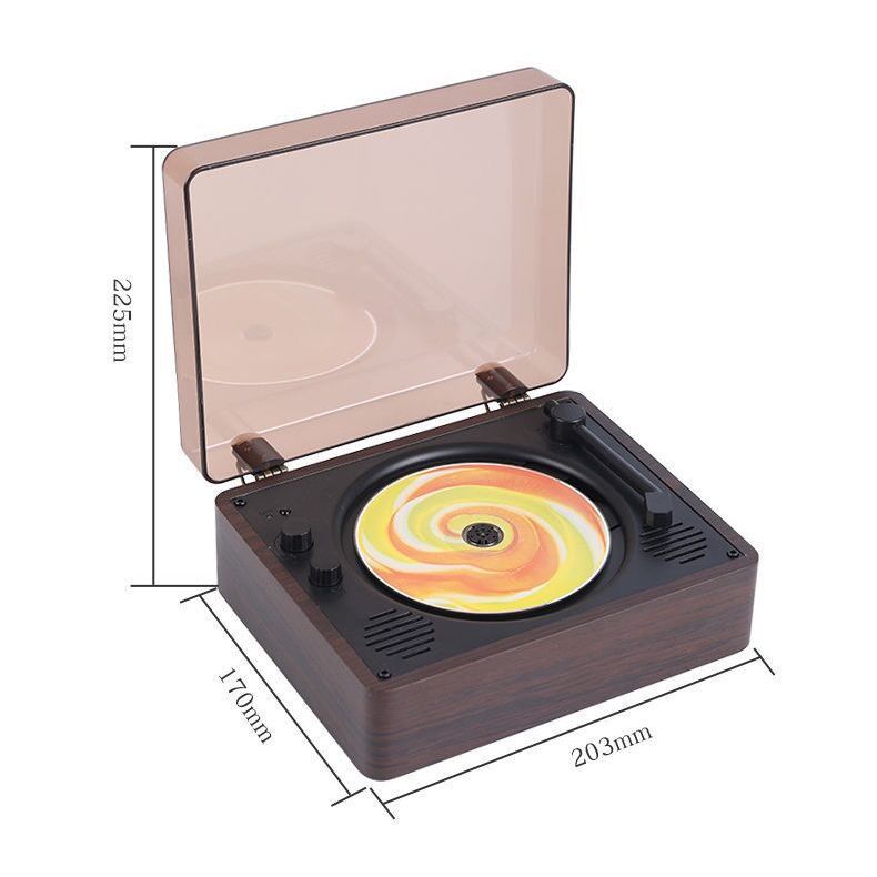 RetroSpin™ Desktop CD Player | Vintage Turntable Style with Built-in Speaker