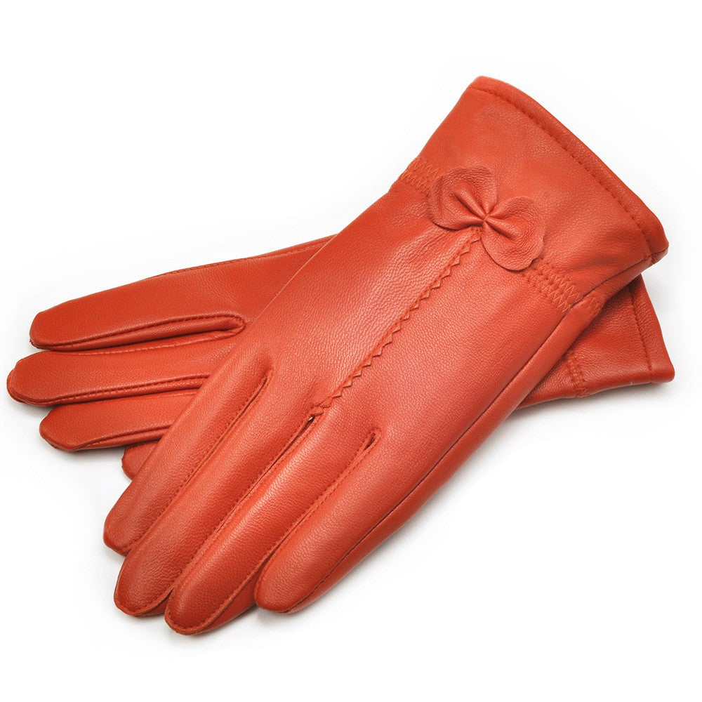 The Coquette Luxe™ | Slim-Fit Faux Leather Bow Detail Gloves