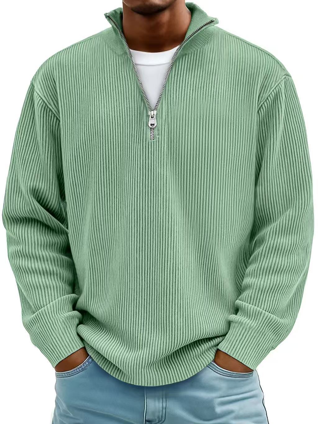 OmniKnit™ Ribbed Quarter-Zip Pullover | Men's Casual Sweater
