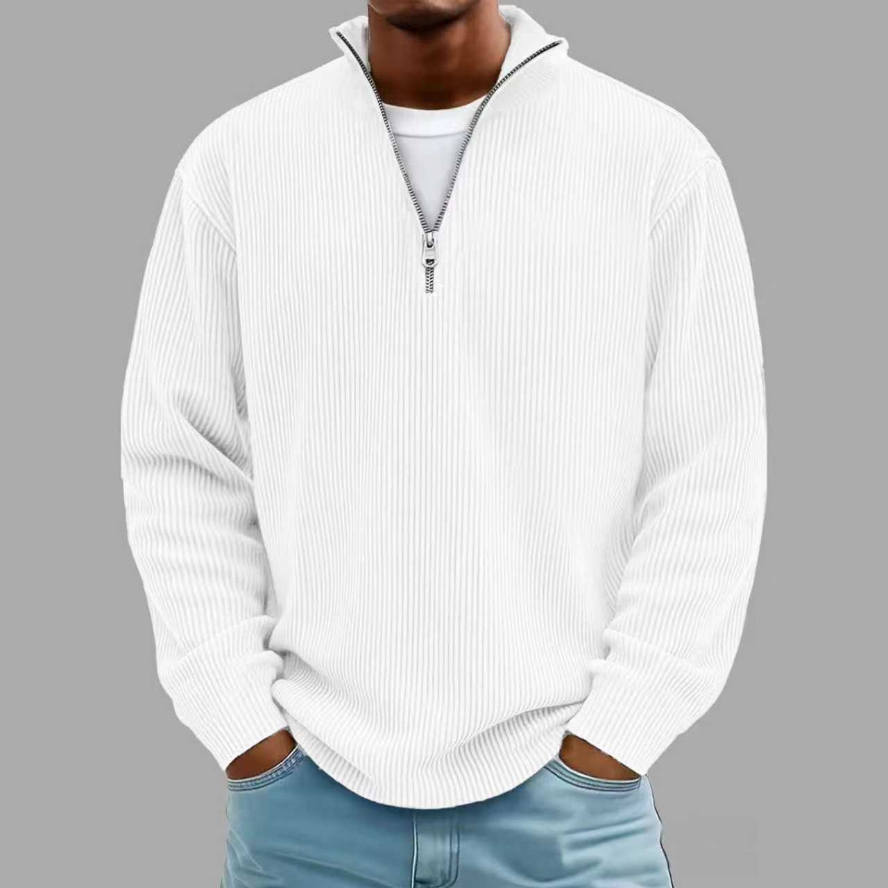 OmniKnit™ Ribbed Quarter-Zip Pullover | Men's Casual Sweater
