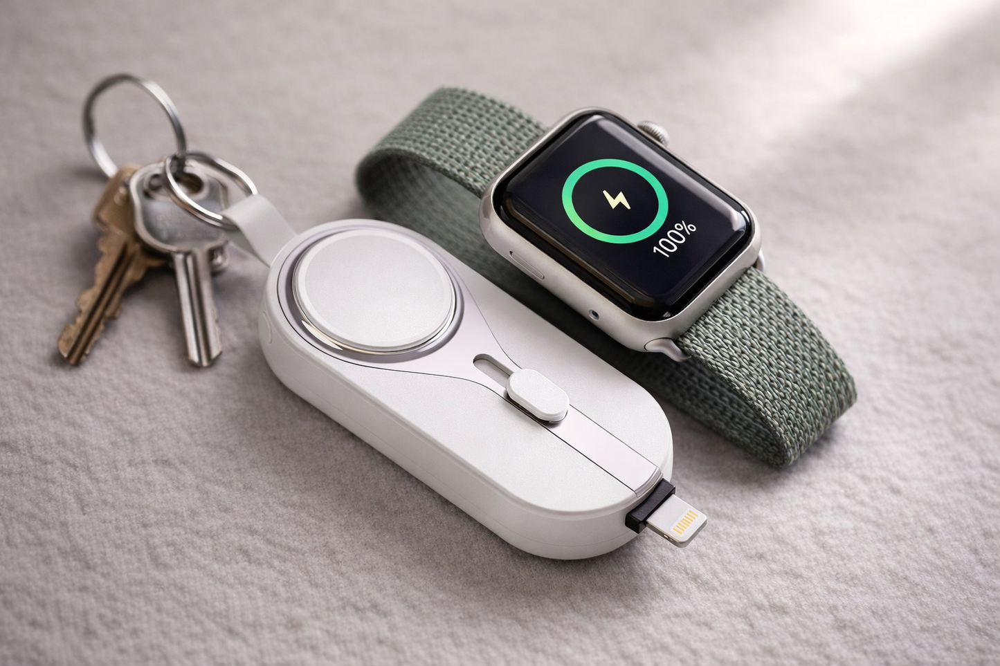 The 1% Savior: 2-in-1 Magnetic Watch & Phone Keychain Power Bank