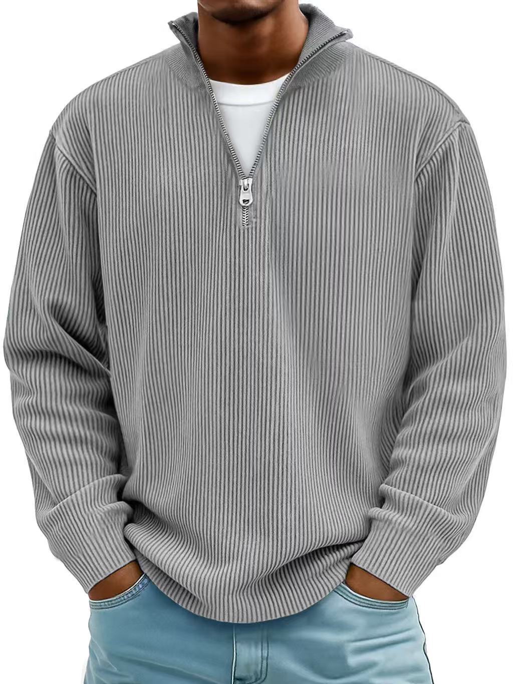 OmniKnit™ Ribbed Quarter-Zip Pullover | Men's Casual Sweater