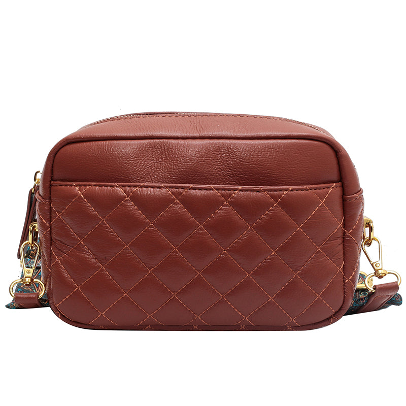 LuxeQuilt™ Camera Crossbody Bag | Wide Patterned Strap Edition