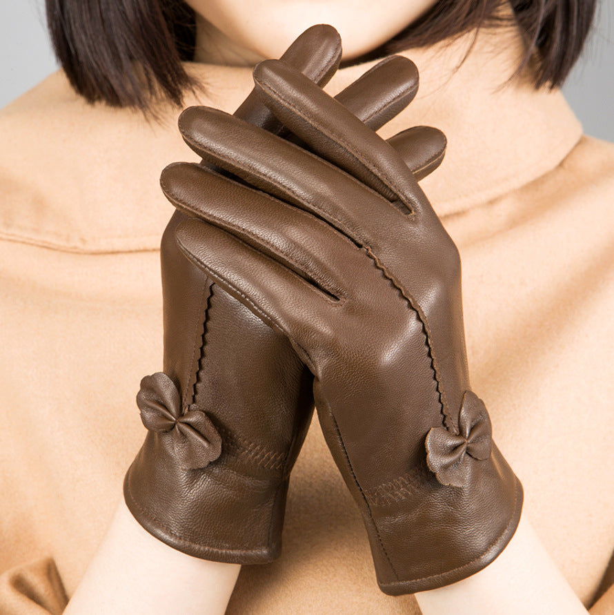 The Coquette Luxe™ | Slim-Fit Faux Leather Bow Detail Gloves