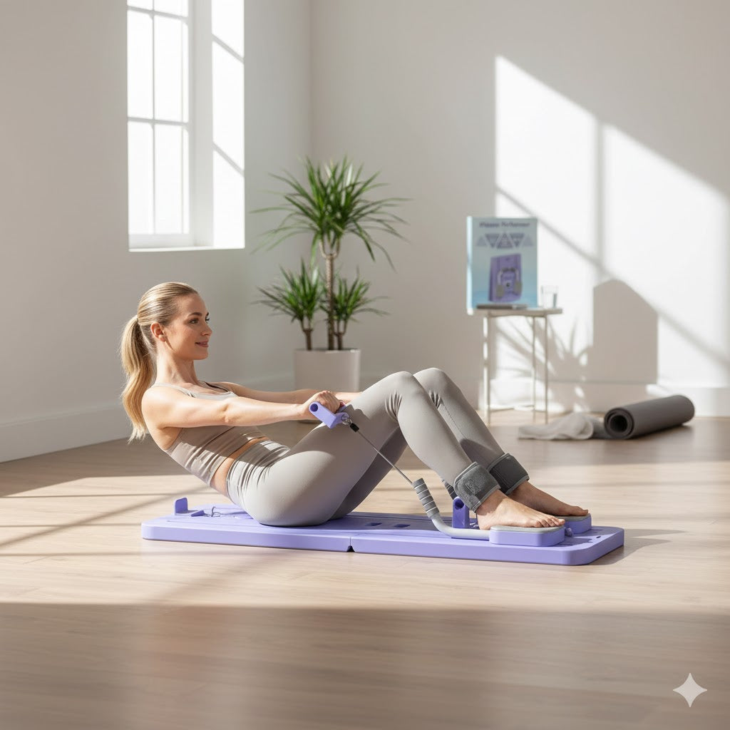 Studio-Flow: Portable All-in-One Pilates Reformer Board & Resistance System
