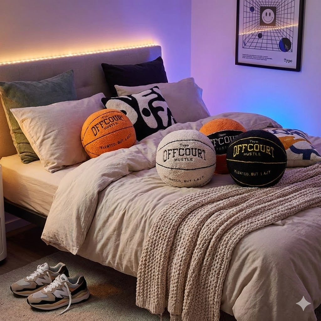 CourtCloud™ Sherpa Basketball Pillow | The Viral Streetwear Decor Piece