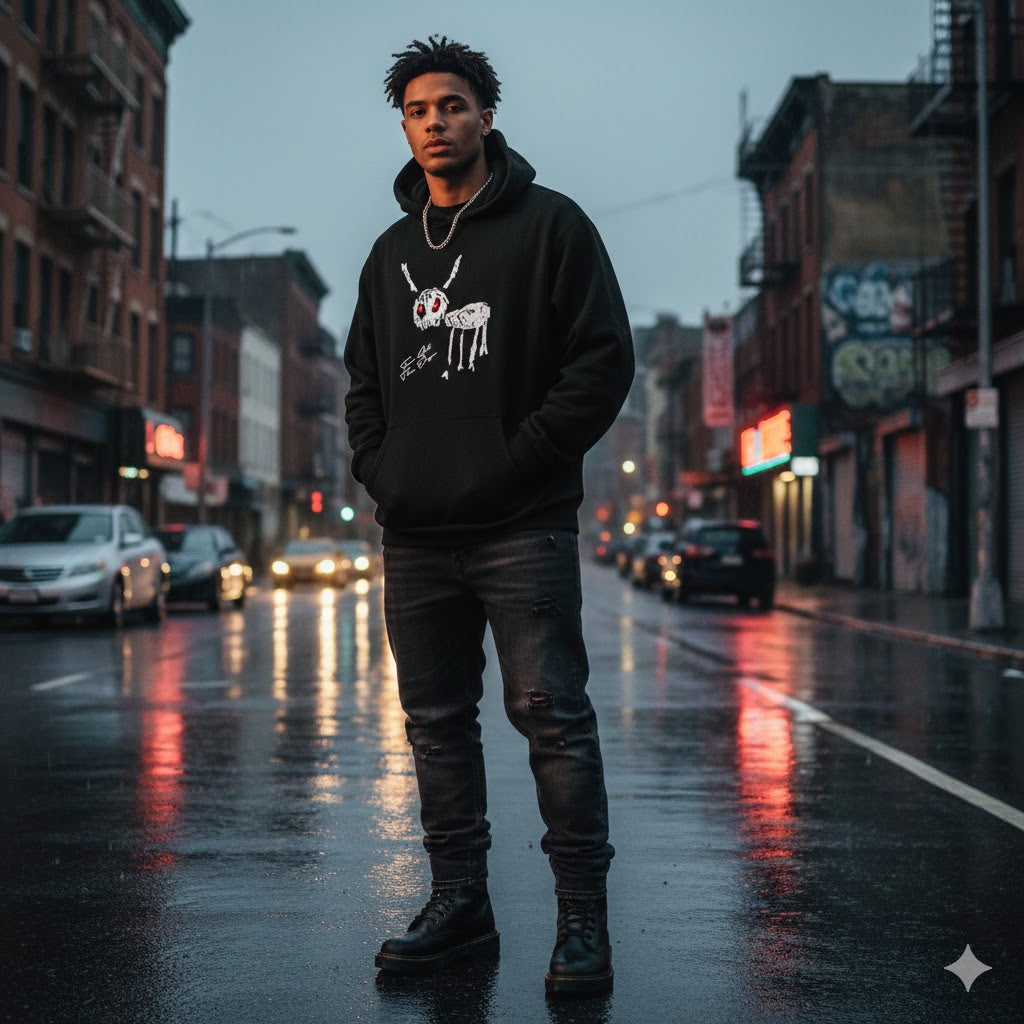 Midnight Sketch™ Heavyweight Graphic Hoodie | Hand-Drawn "Dilemma" Edition