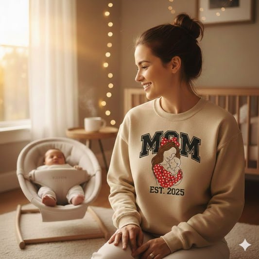 Legacy Portrait™ Custom Embroidered Mama Sweatshirt | Personalized Family Keepsake