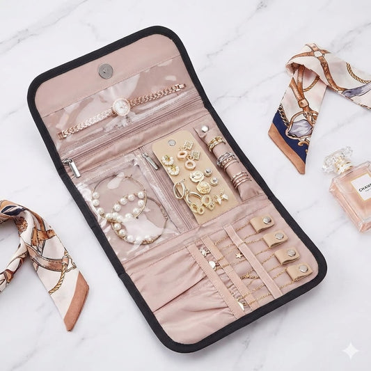 The LuxeRoll No-Tangle Travel Jewelry Organizer