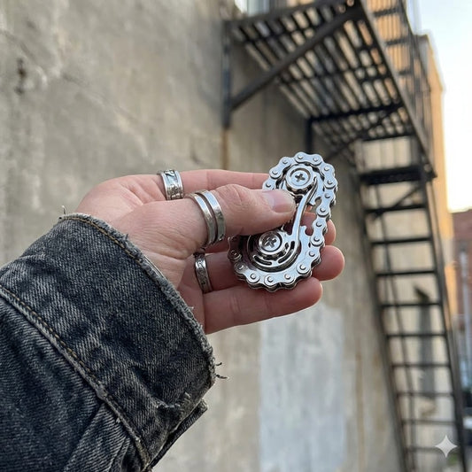 GearGrind™ Stainless Sprocket Fidget | Industrial Chain Spinner